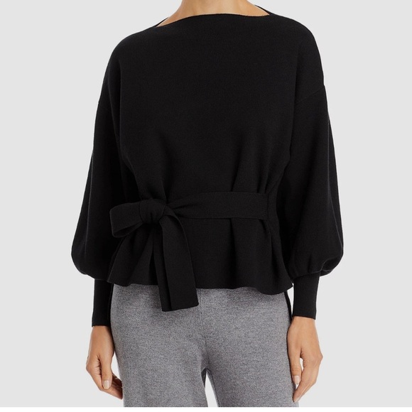 Tahari Tops - Tahari Women's Black Boat Neck Puff Sleeve